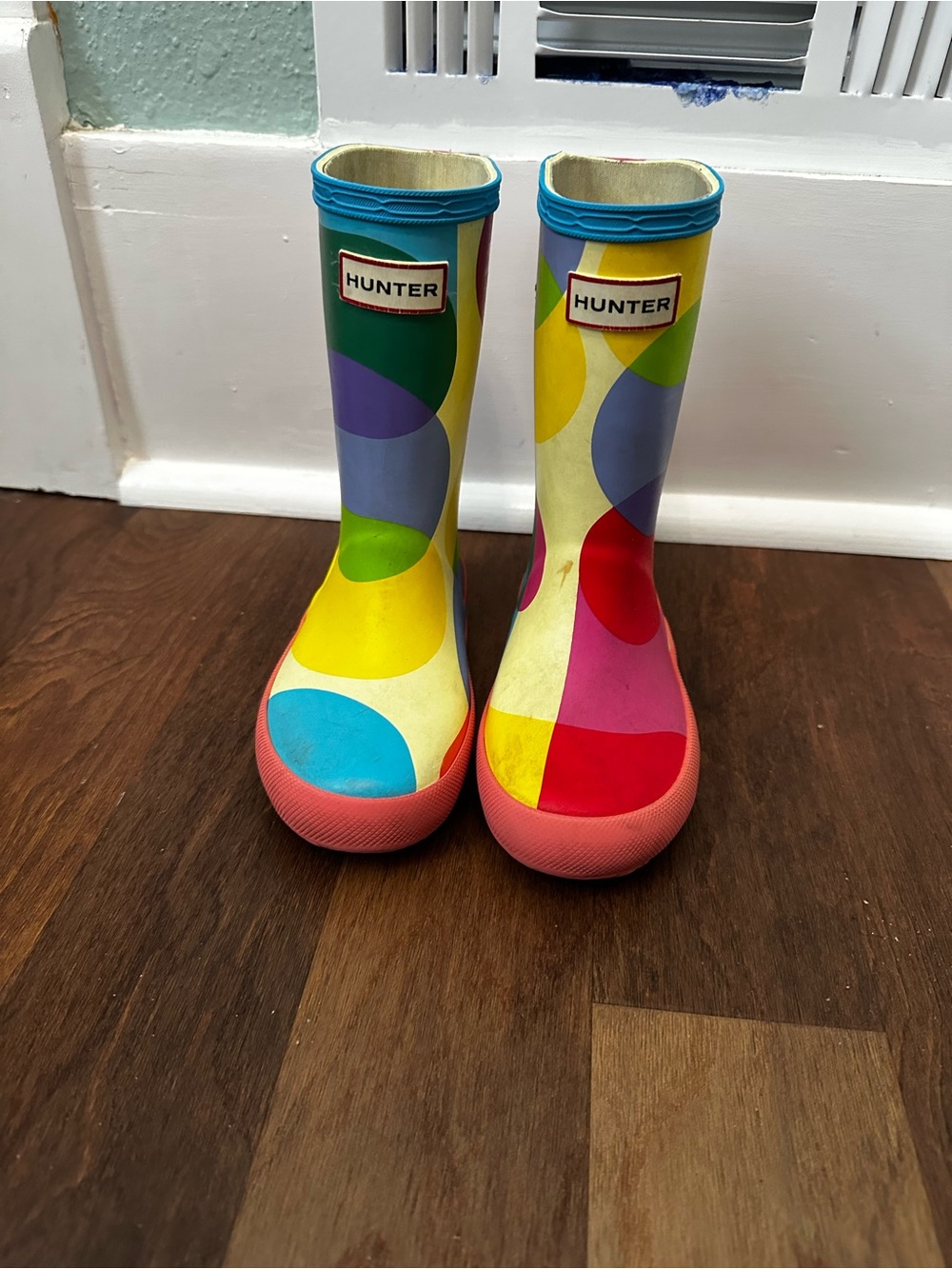 Hunter Girl’s Multicolor Polka Dot Rain Boots Size 10